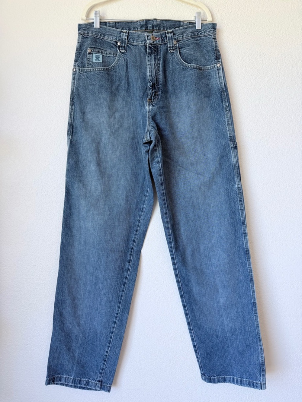 Wrangler 20X Loose Fit Carpenter Jeans 34x36 Distressed Workwear Denim